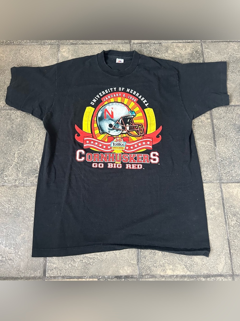 Vintage 90s 1996 Nebraska Cornhuskers Football Fiesta Bowl Shirt Size XL